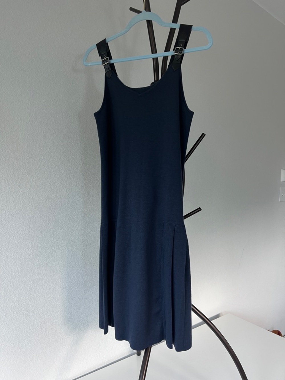 Marc by Marc Jacobs Navy Midi Tank Dress with Buckle Straps